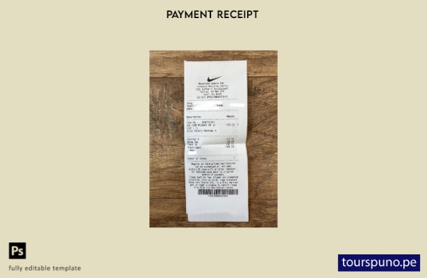 Plantilla de cheque de tienda Nike lista para imprimir